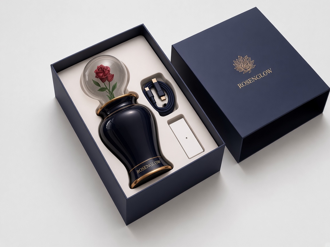 Unboxing the Rosenglow lamp with unlit rose bulb